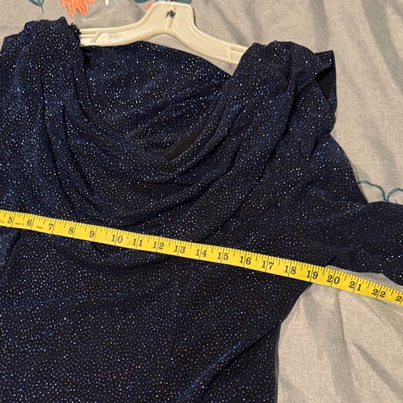 R&M Richards Elegant Blue Evening Top - Picture 4 of 5